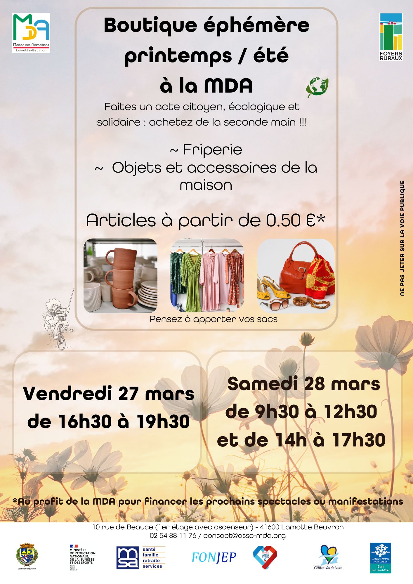 Affiche boutique éphémère 27 et 28 mars 2026