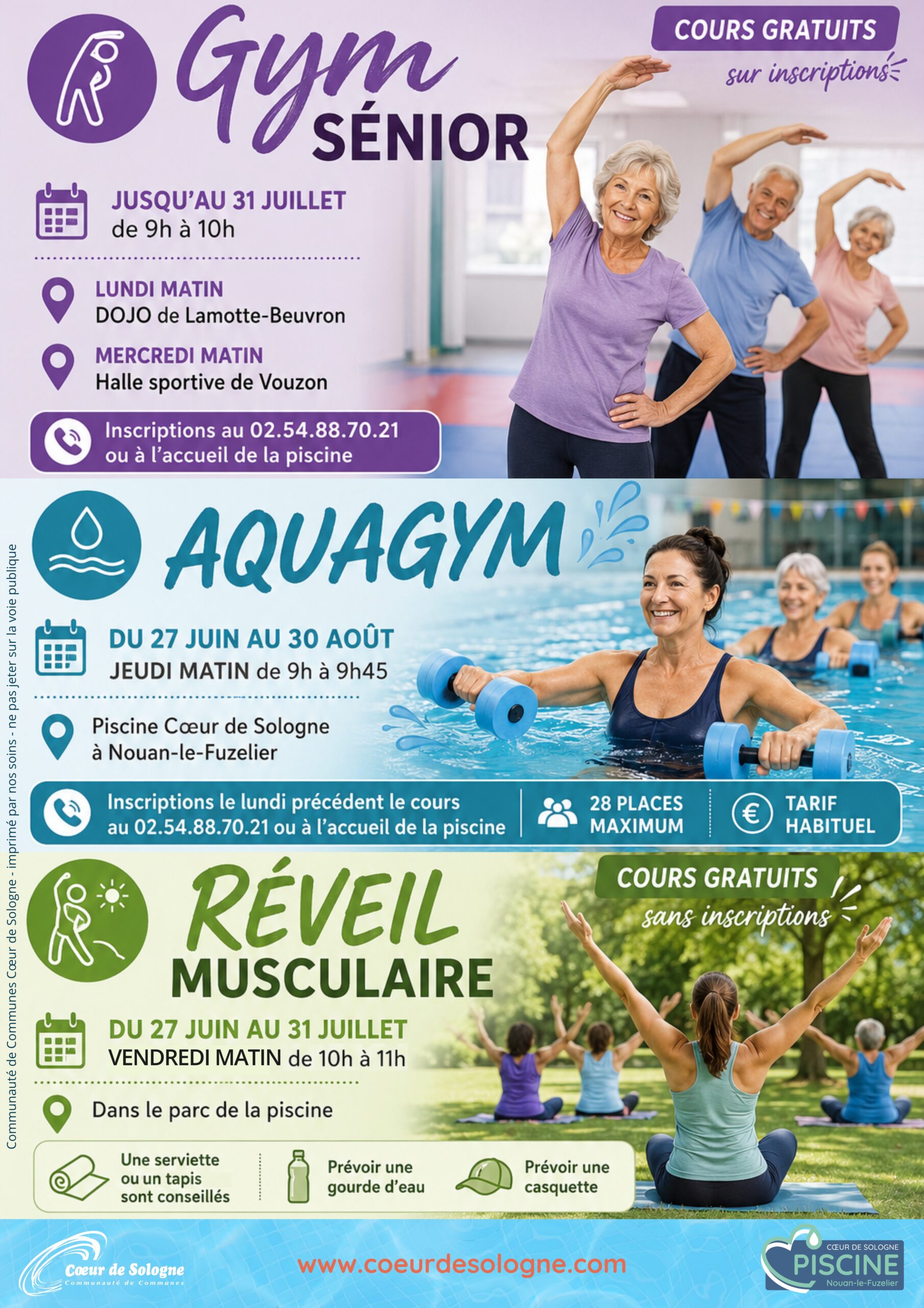 Affiche Activités sportives Été 2026