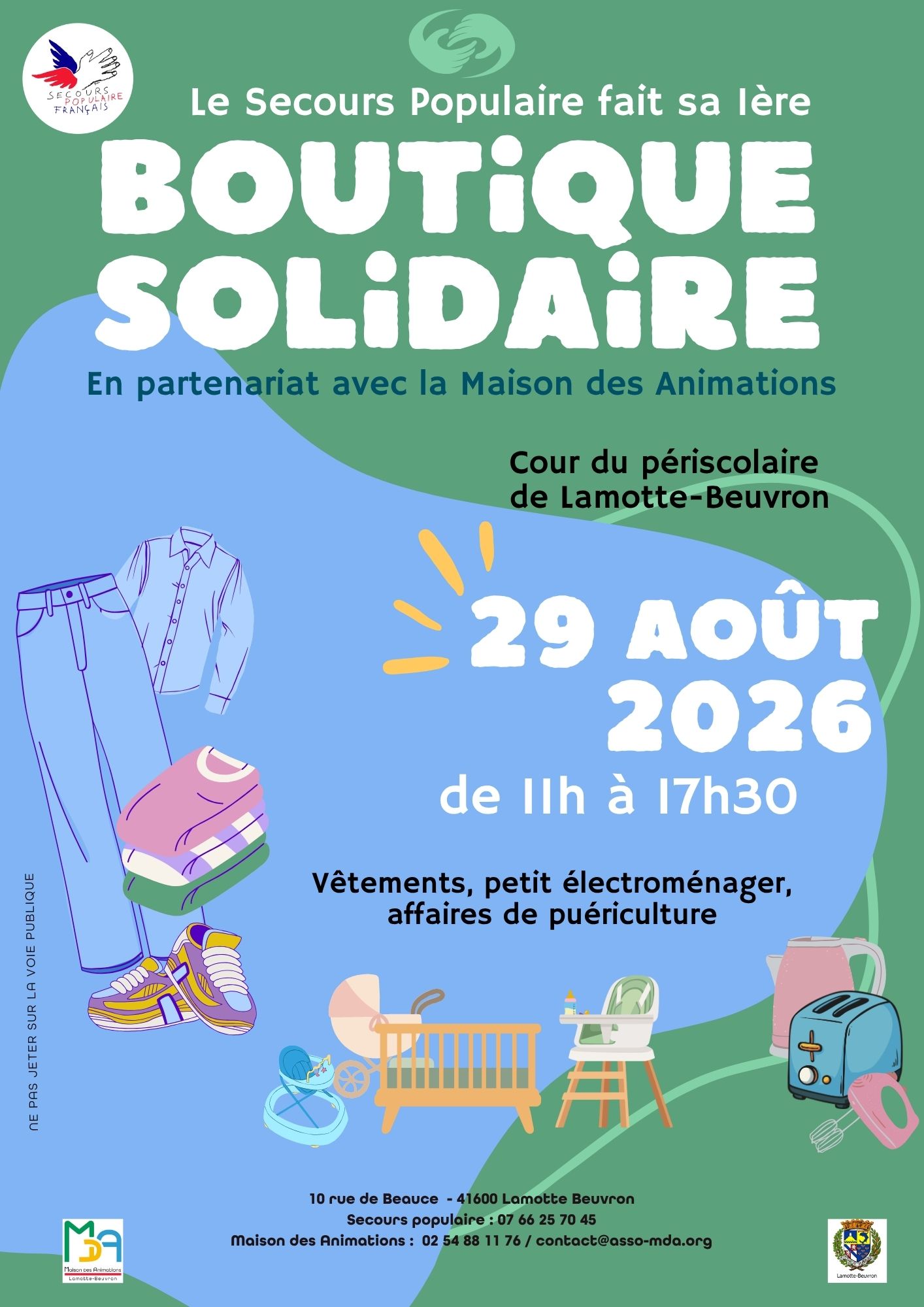 Boutique solidaire Secours populaire 29 août 2026